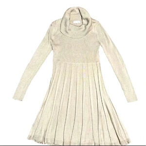 Calvin Klein Beige Knit Long Sleeves Dress Size PM